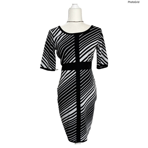 Nina Leonard Dresses & Skirts - Nina Leonard Stripe Knit Dress